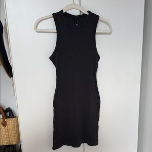 SKIMS ribbed fitted tank dress in soot